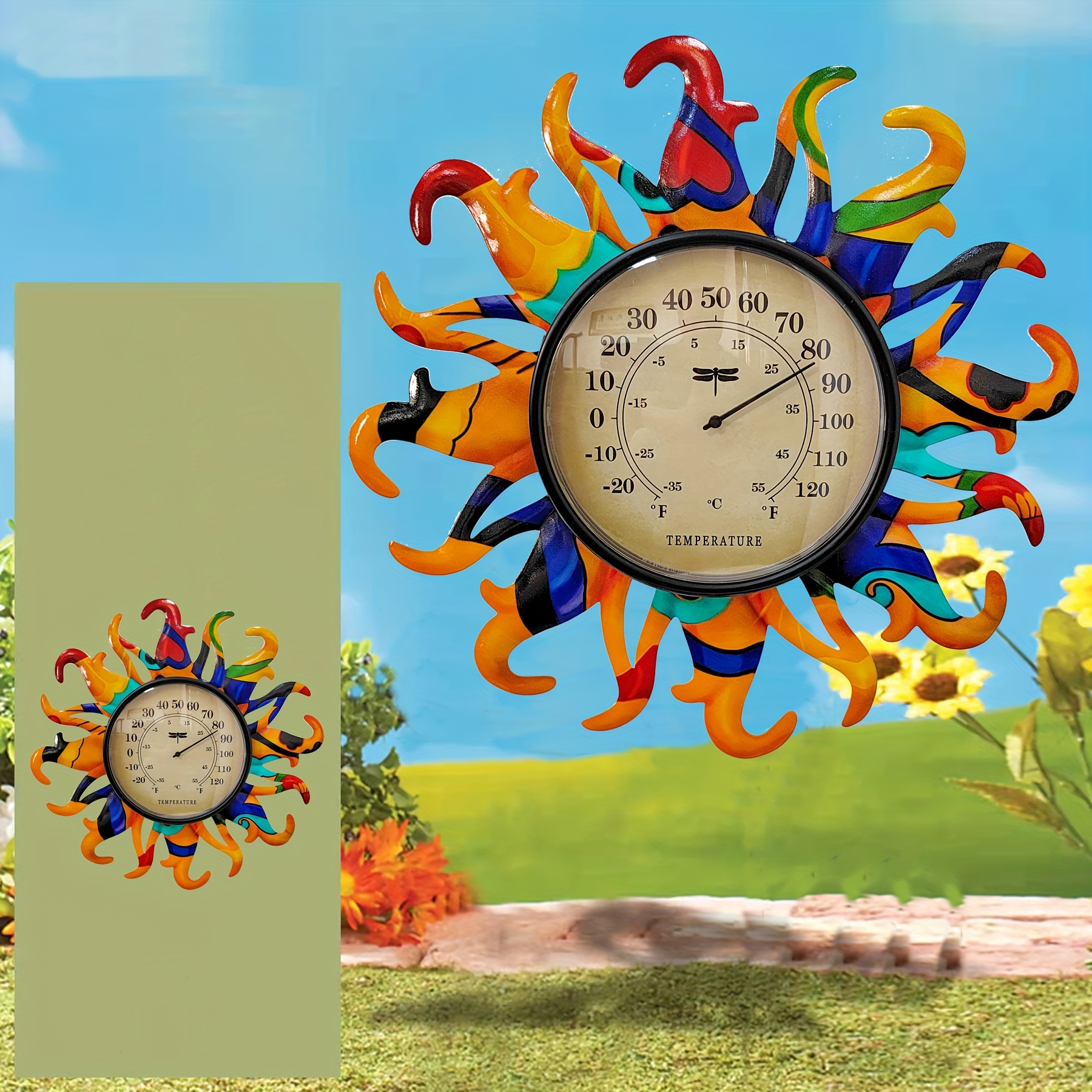 Termometro da esterno grande da 30CM con grandi numeri termometro da parete decorativo per interni igrometro da giardino stazione meteorologica  1420