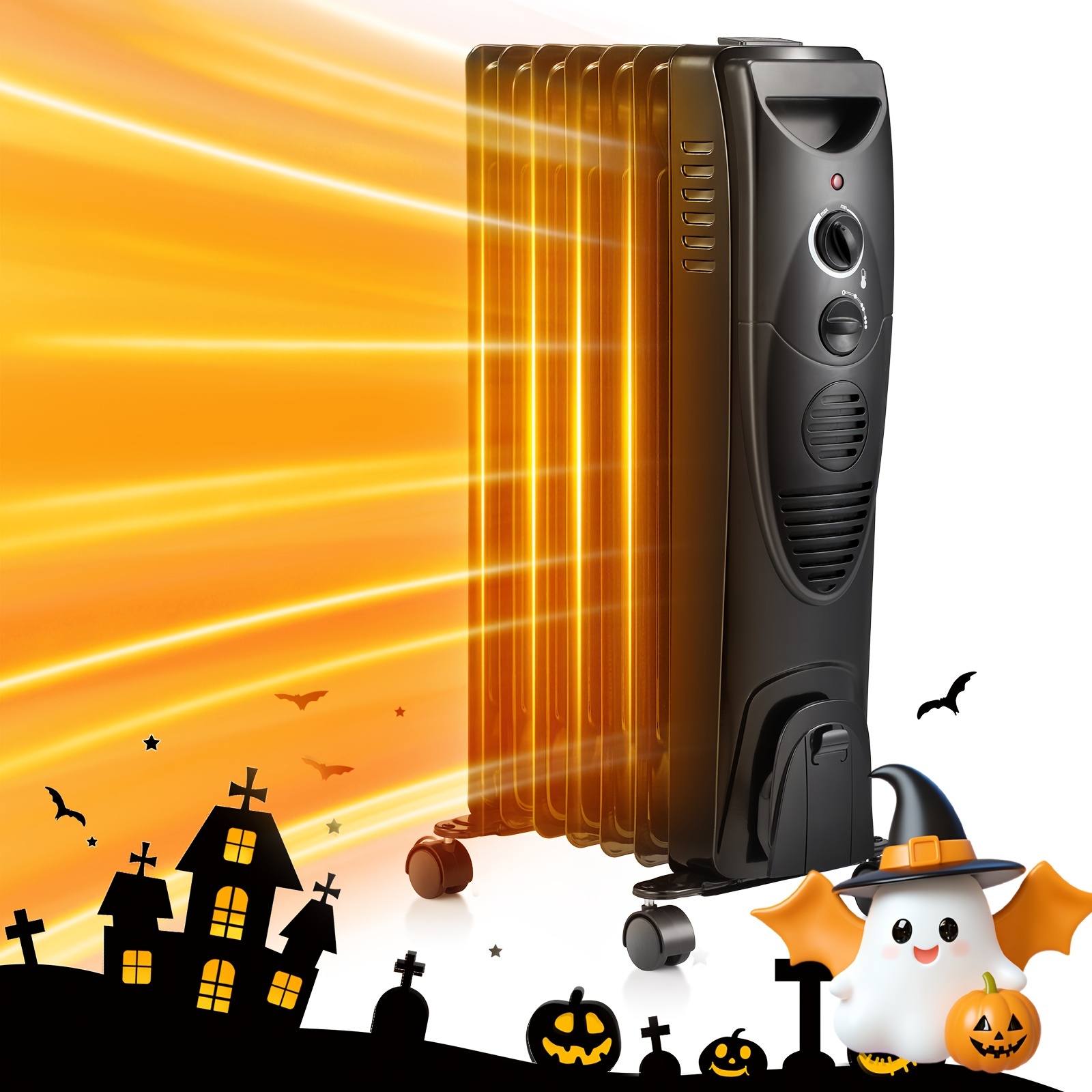 

Oil Filled , Thermostat And , To And , 3 / 900w/ 1500w, For Halloween, Christmas