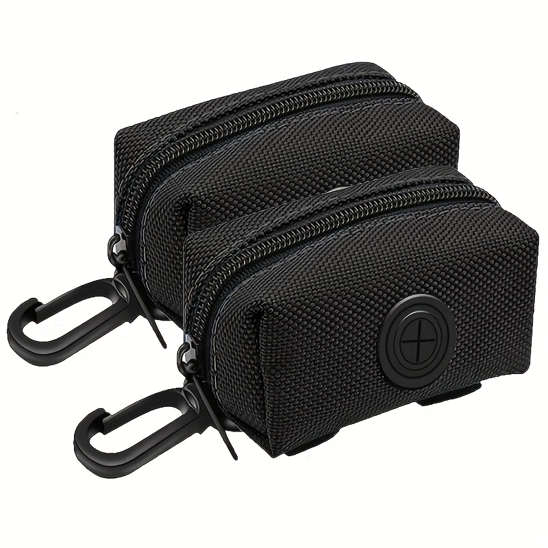 2pcs Durable Polyester Dog Poop Bag Holder, Leash Attachment Waste Bag Dispenser With Hand- For Pet Owners