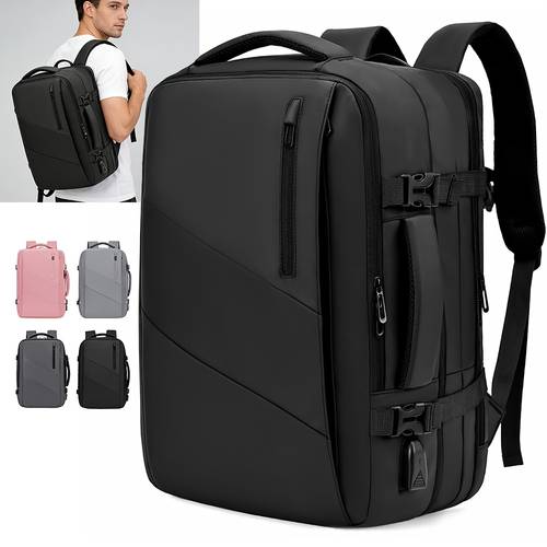 minimalist laptop backpack 15 6 inch expandable travel work bag with usb port anti theft professional for men women multipurpose college bookbag for daily