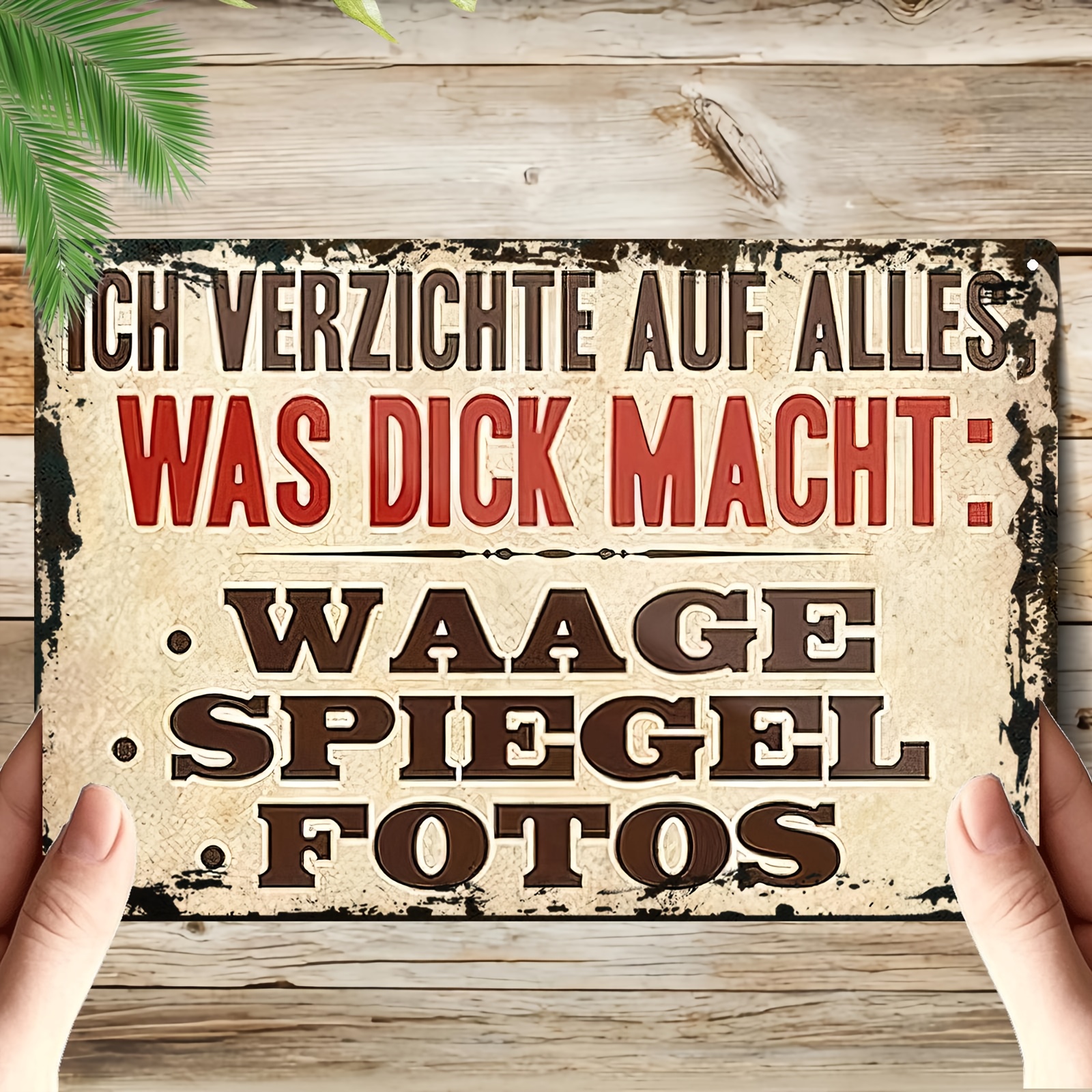TEMU 2d Flat2d Flat, 1pc Vintage Wall Plaque - Heavy-duty Iron Sign With Funny German Saying, Rustic Home/office/bar Decor - 20.32x30.48 Cm - Perfect