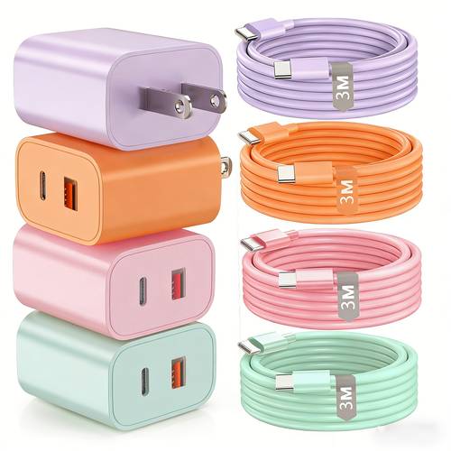 10ft extra long data cable 20w 18w usb c usb a charging charging multi port adapter supports pd 20w usb 3 0 usb a
