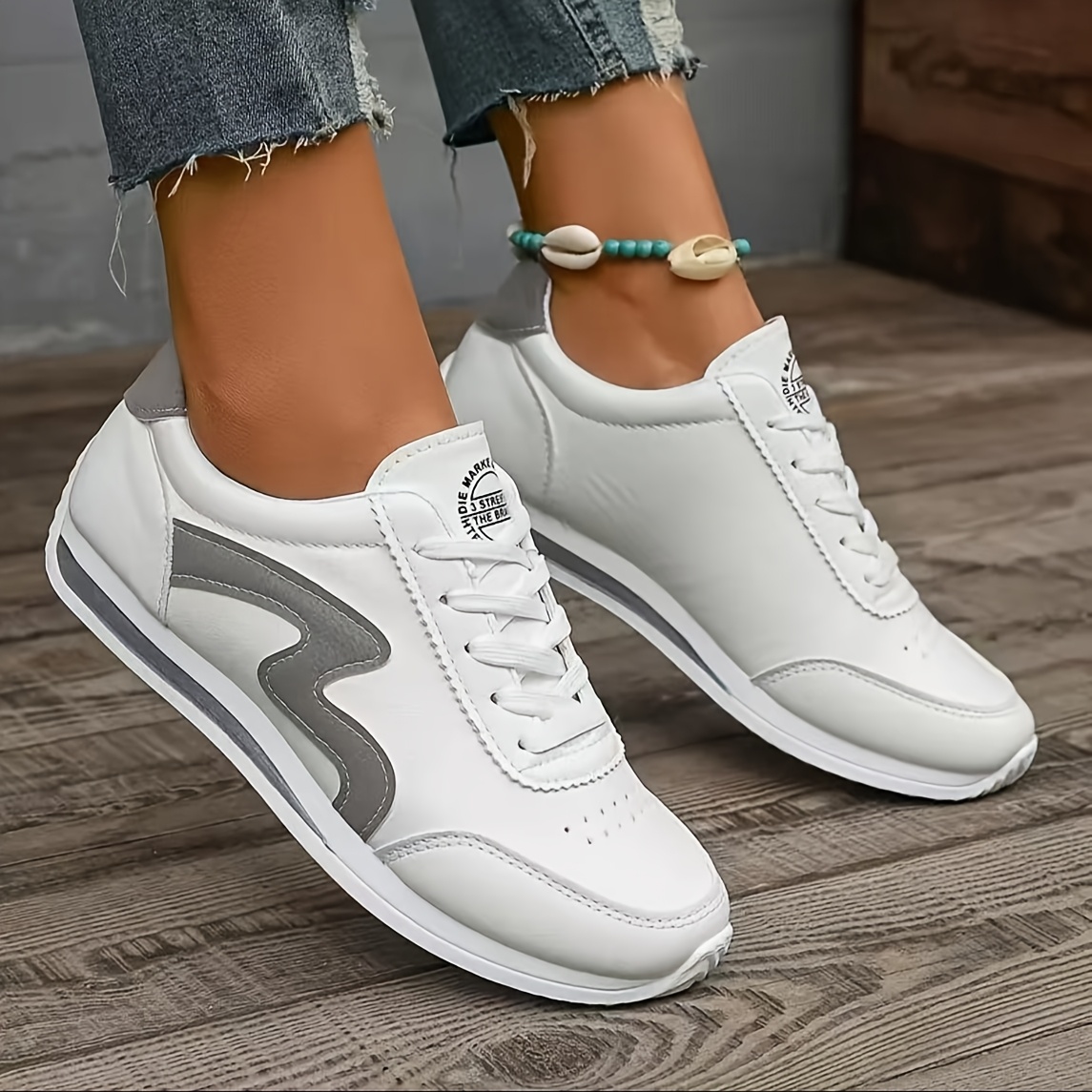 *illas de moda de mujer de corte Diseño de y cierre con  cordones, parte de PU cómoda y forro de tela