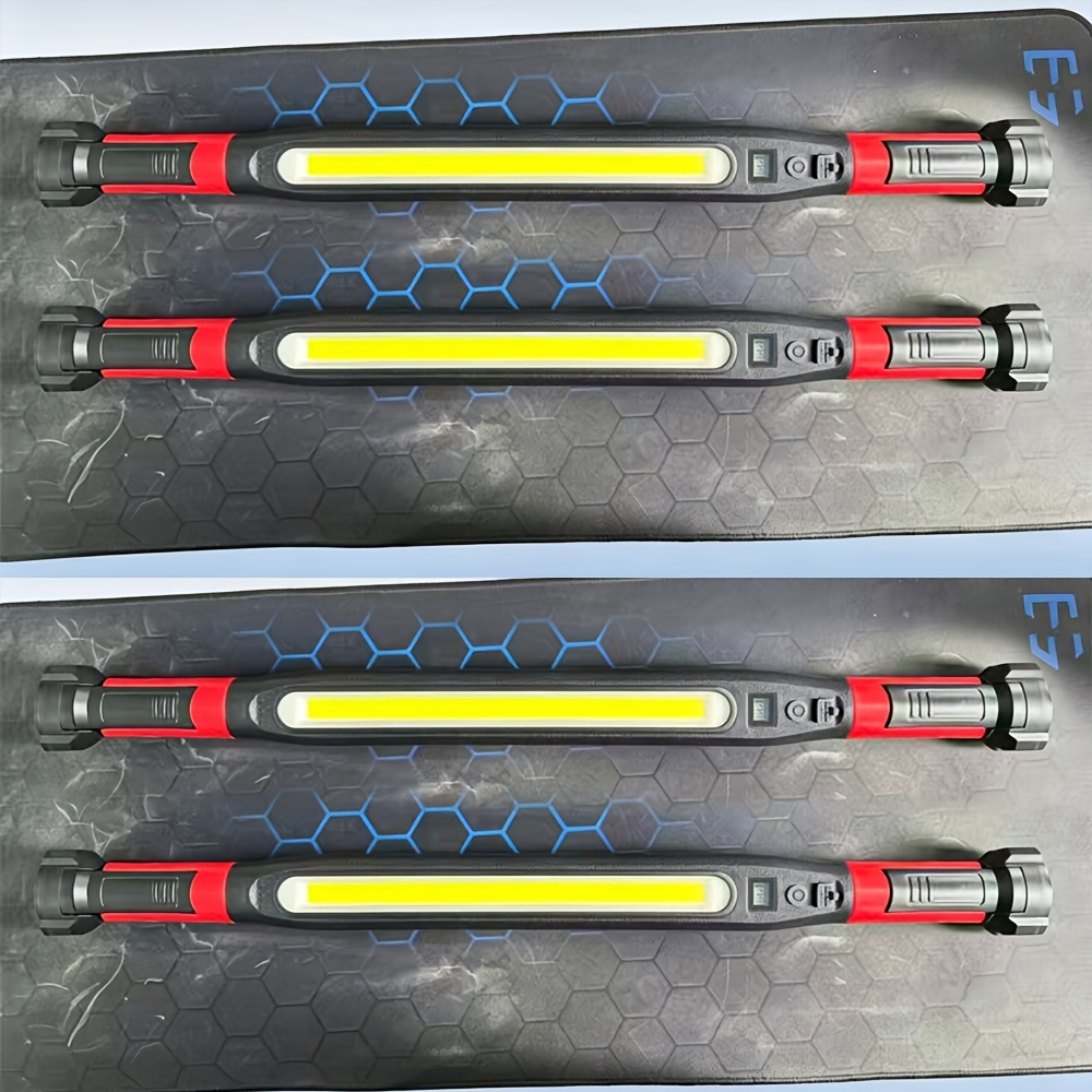 Lihangstar 4pcs Rechargeable Led Work Light, High Brightness Magnetic Flashlight, Portable Camping Light, With Hook, Suitable For Inspection, Workshop, Outdoor Emergency, Camping, Warehouse
