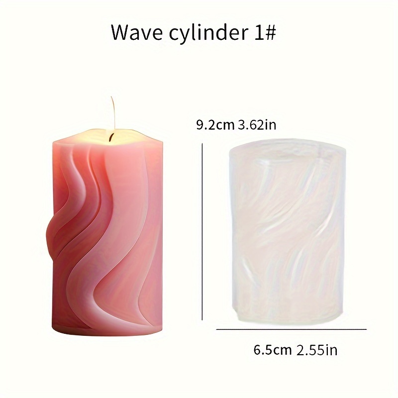 Wave Cylinder Silicone Mold For Aromatherapy Candles, Handmade Soaps & Gypsum Diffusers - Oval Shape Craft Tool