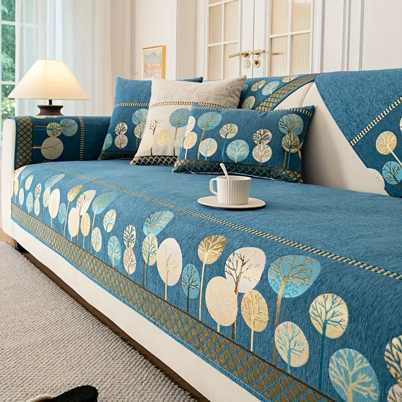 1pc light luxury sofa couch cover pet geometric embroidery sofa slipcover universal anti slip sofa cover furniture protection cover suitable for bedroom office living room decoration Product details 3