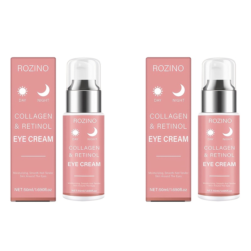 2pcs Instant Lifting Day And Night Collagen Retinol Eye Cream, For Puffiness, Dark Circles, Wrinkles, Moisturizing And Firming, Smoothing, More , , , Smile Lines, Feet, Etc. Lifting And Firming