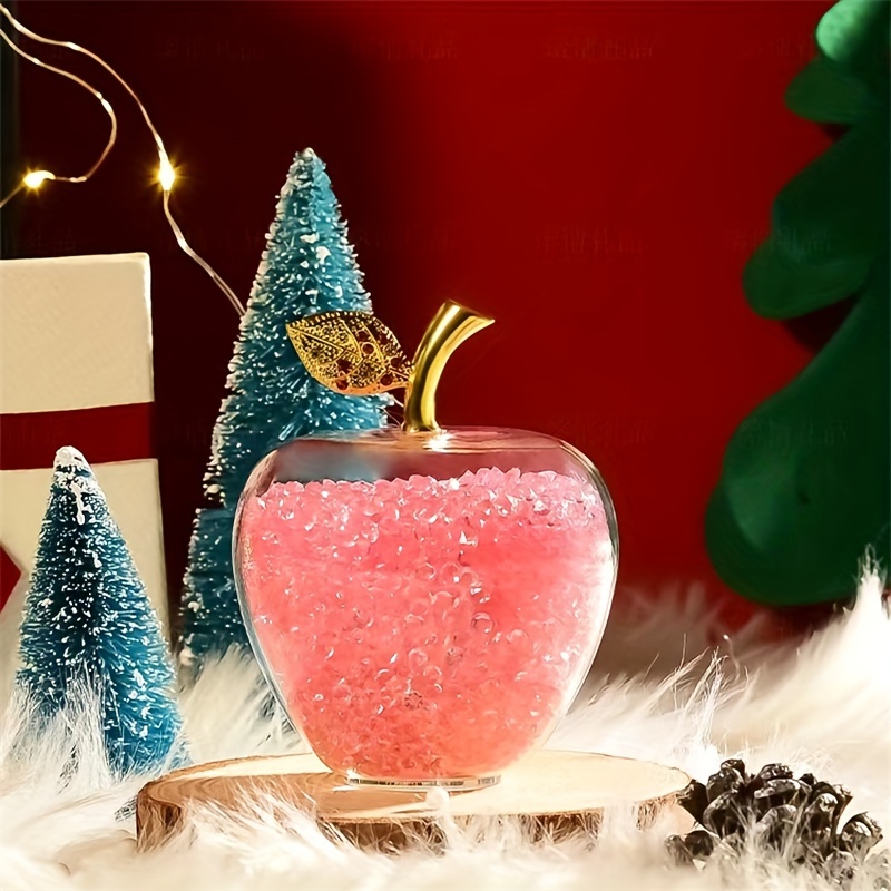  Adornos de cristal para árbol de manzano, decoración de cristal  para regalo de Nochebuena, decoración de mesa para el hogar : Hogar y Cocina