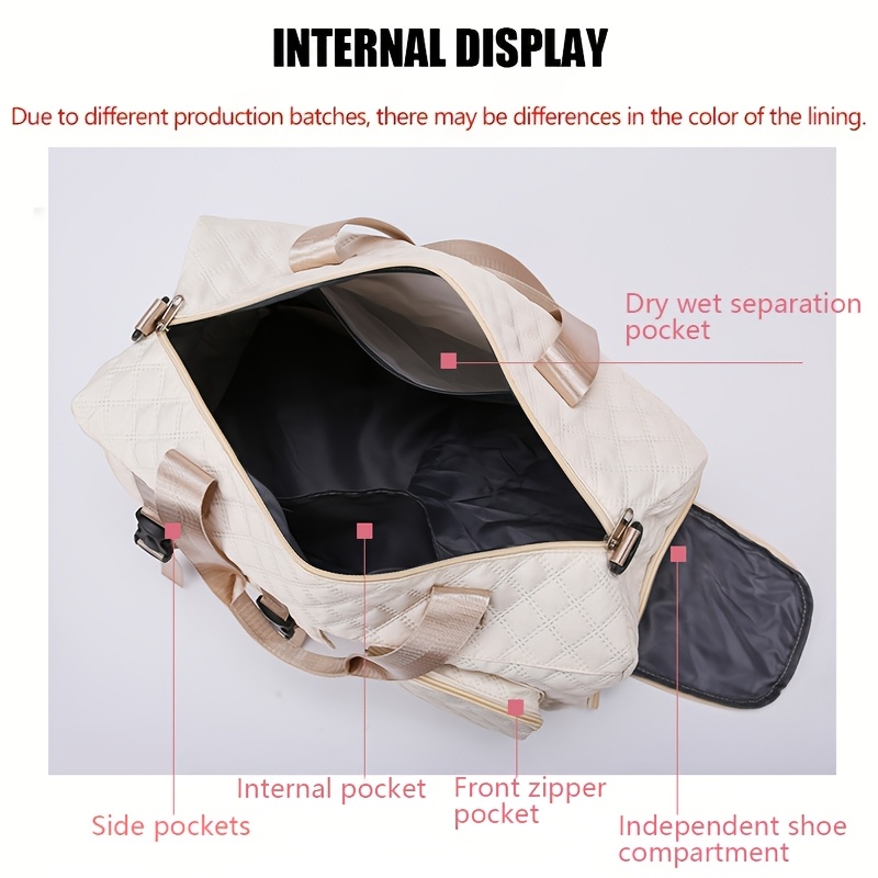 Large Capacity Argyle Travel Duffle Bag for Sports and Gym, Spacious and Portable, Multiple Colors Available