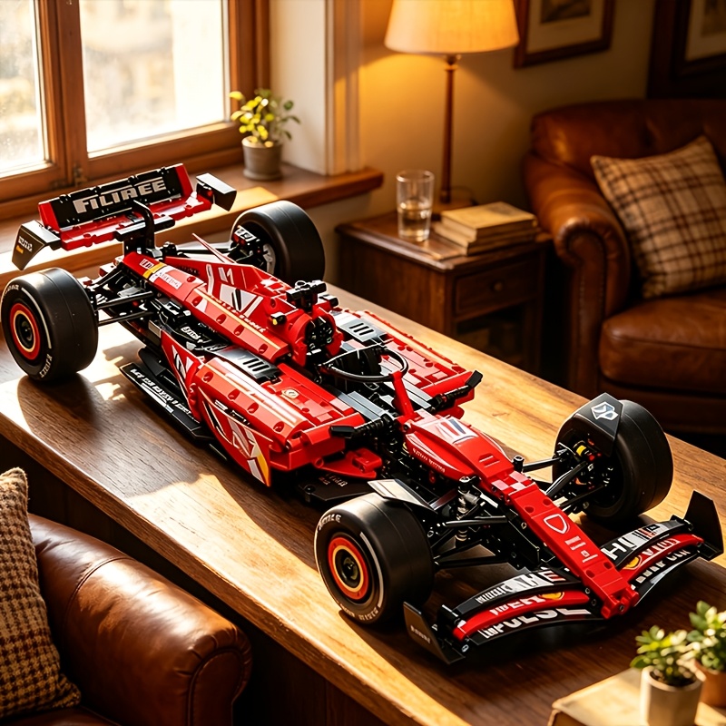 TEMU 1:8 Scale Mechanical Race Car Building Block Model, Sports Car Building Brick Toy, Desktop Collectible Ornament, Birthday Holiday Gift For Boys