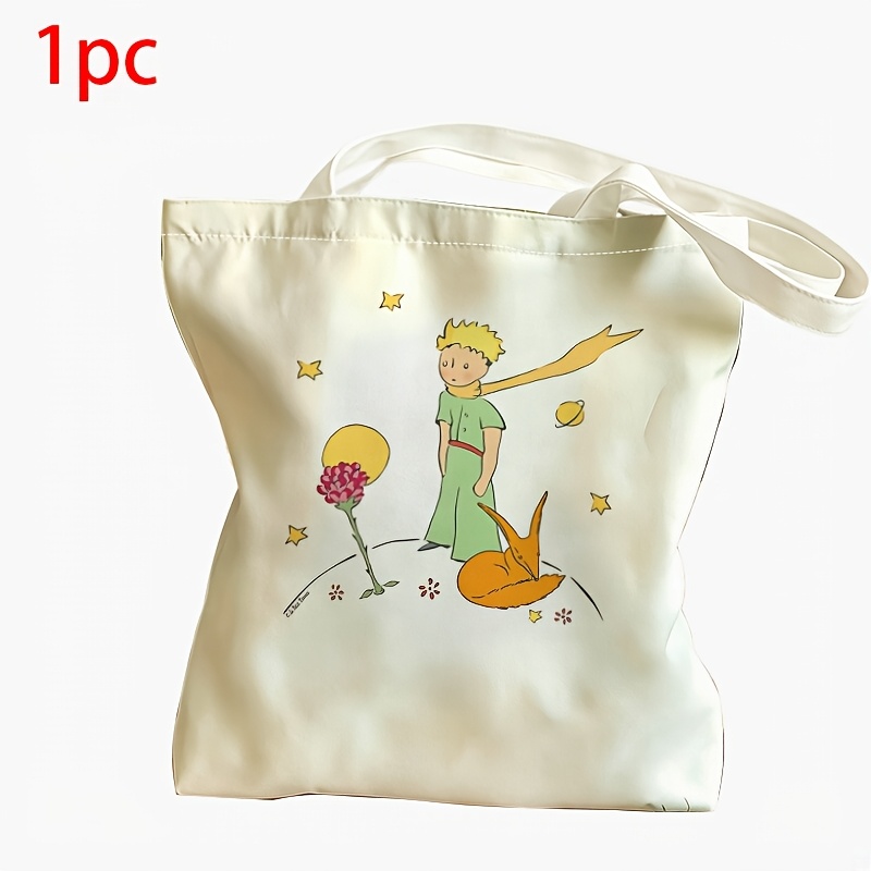 TEMU 1 pièce Sac fourre-tout LE , Imprimé emblématique du et de , Sac à livres pour la plage, les quotidiens, , Sac à bandoulière lavable à