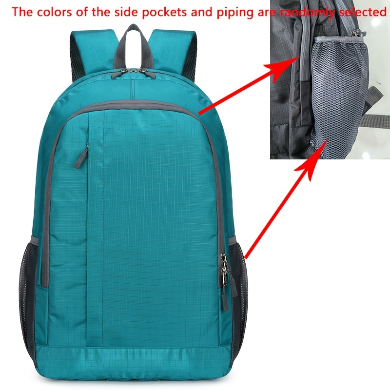 Image of Outdoor Leisure Large Capacity Lightweight Backpack Foldable Bag Suitable For Outdoor Sports, Travel, Mountaineering, Commuting [ Of The Side Pockets And Piping Are ]