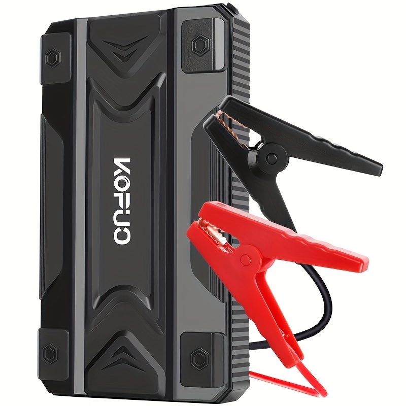 TEMU Démarreur de voiture de pointe KOPUO 3000/5000A, booster de batterie portable 12V avec pinces intelligentes, banque d'alimentation USB et lampe