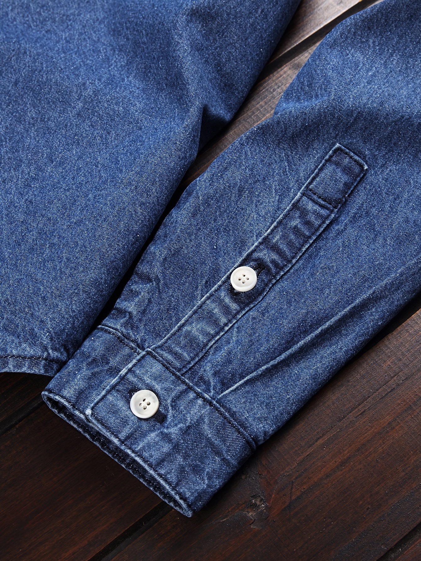 Men's Fashion Spring/Autumn Denim Shirt Jacket, Washed Denim Medium + Enzyme Softening Process