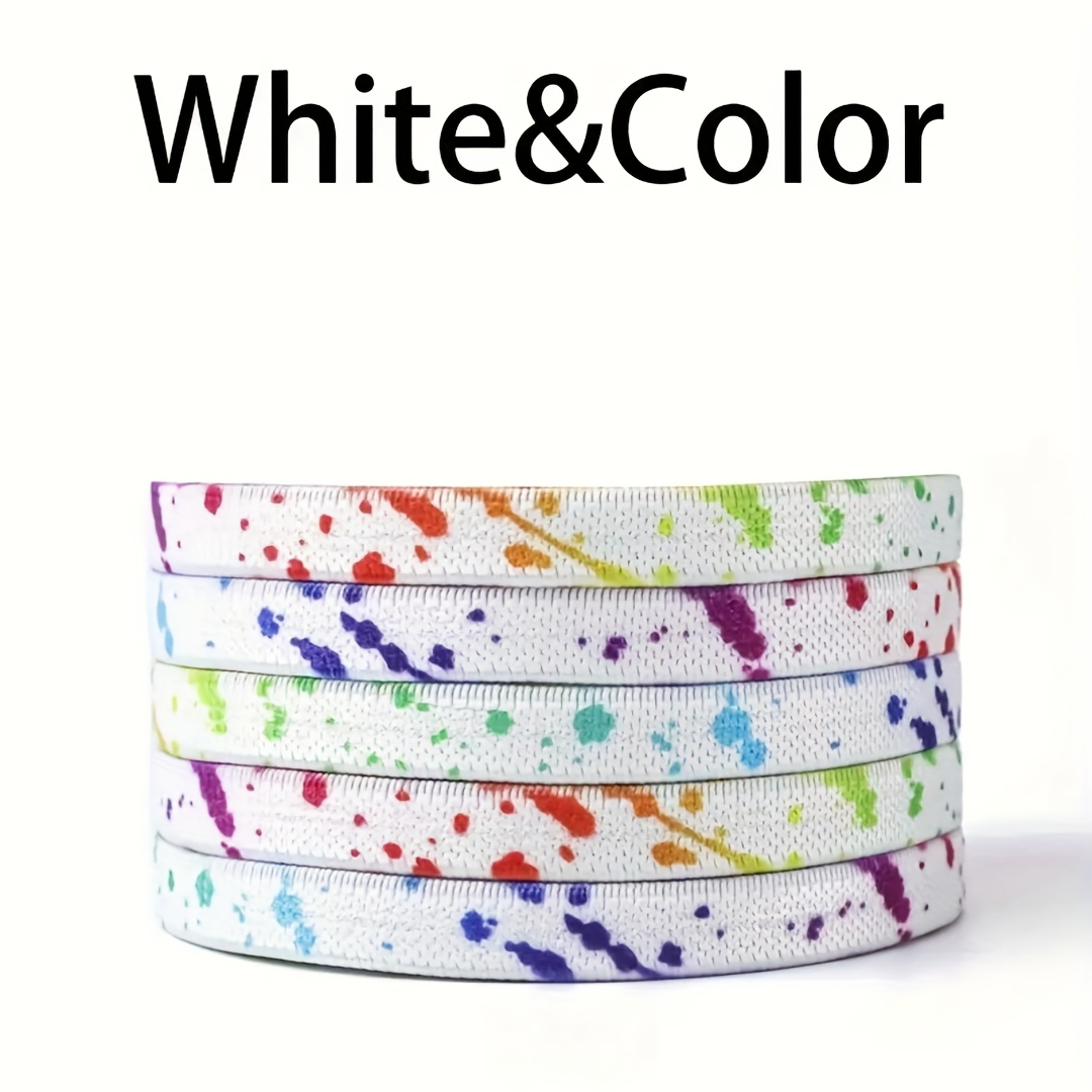 Image of 1 Pair/4pcs Set Of Splash-ink Style No-tie Shoelaces, To Tie Shoelaces, Colorful Fashion Elastic Shoelaces, Versatile And Fun Lazy Shoelaces