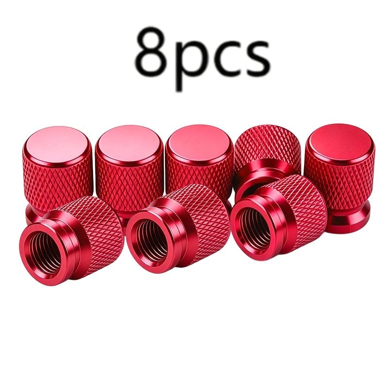 TEMU Red Car Tire Valve Stem Caps, 8pcs Set. Suitable For Car Tire Valve Caps, Universal Tire Valve Caps, Car And Truck Tire Caps. Suitable For Small