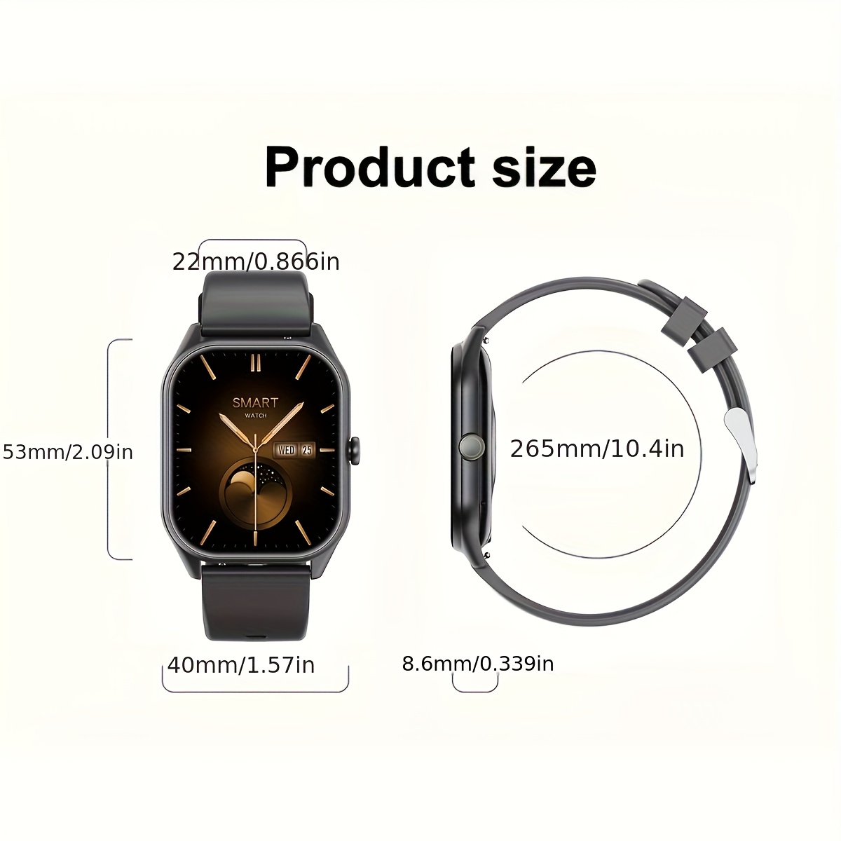Ultra-Thin Smartwatch with 5.08cm AMOLED HD Full Touch Screen