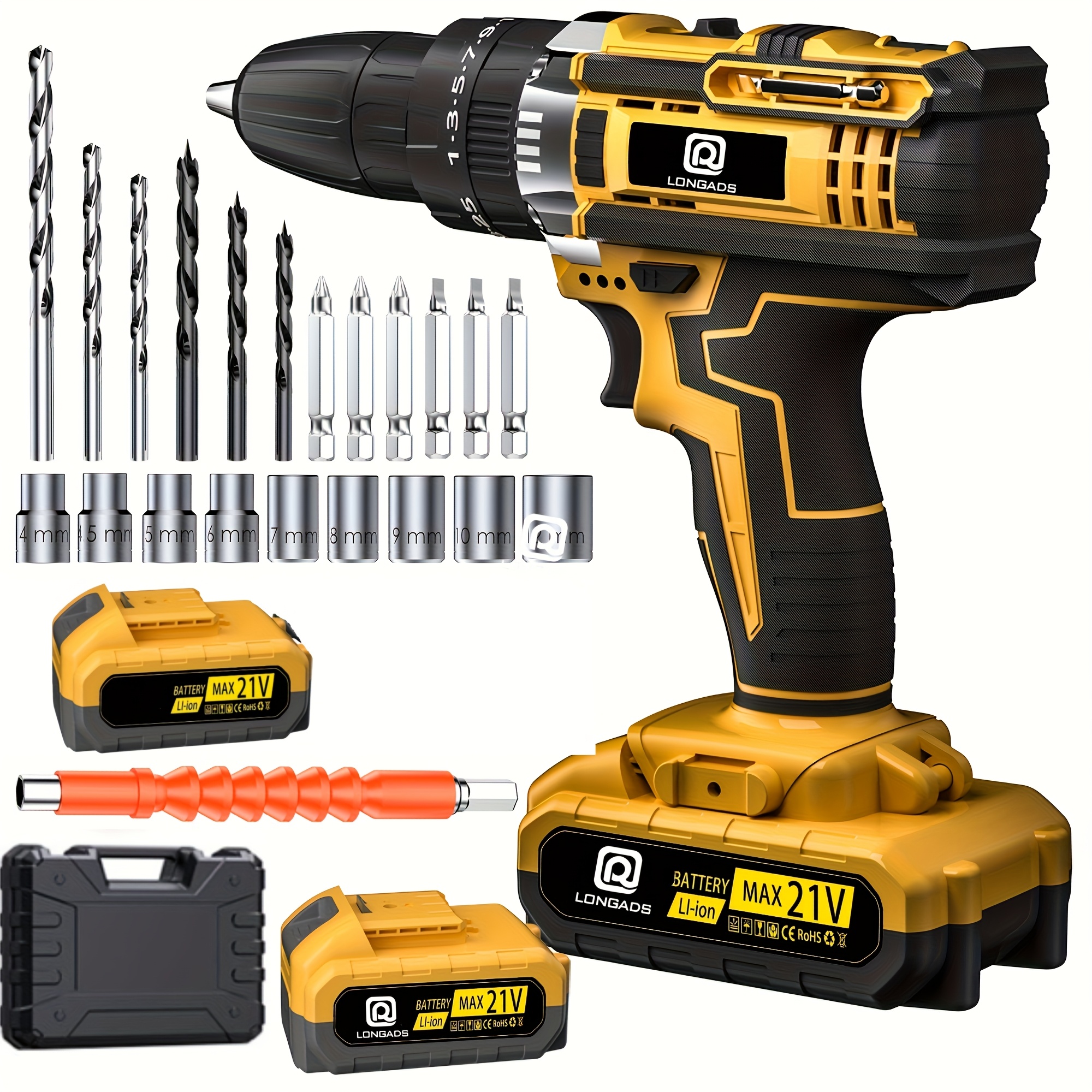 21v cordless impact drill set wireless drill set household power tool set with battery and quick charger battery powered multifunctional   set mens tool   diy   projects a gift for   and fathers
