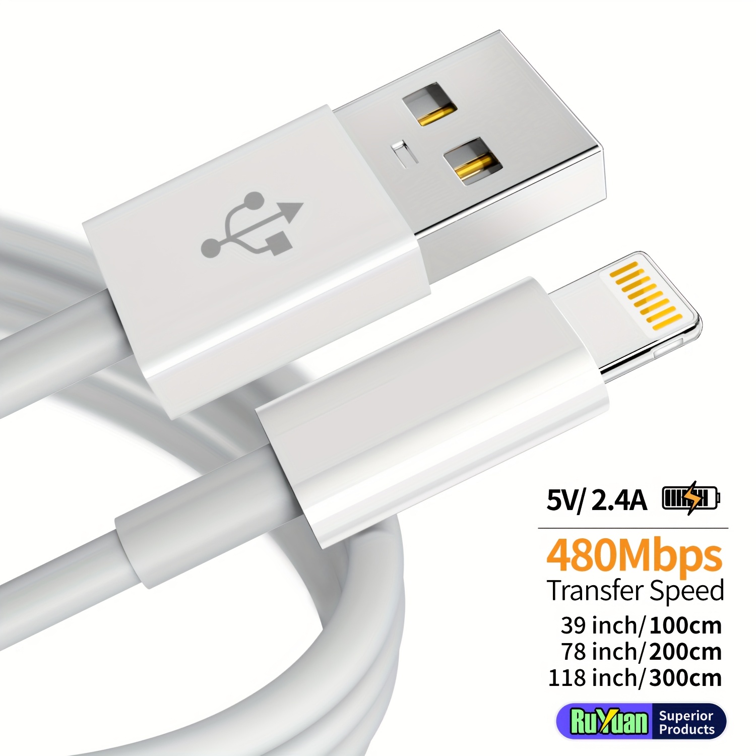 Data Cable USB to Lightning Fast Charging Cable for iPhone