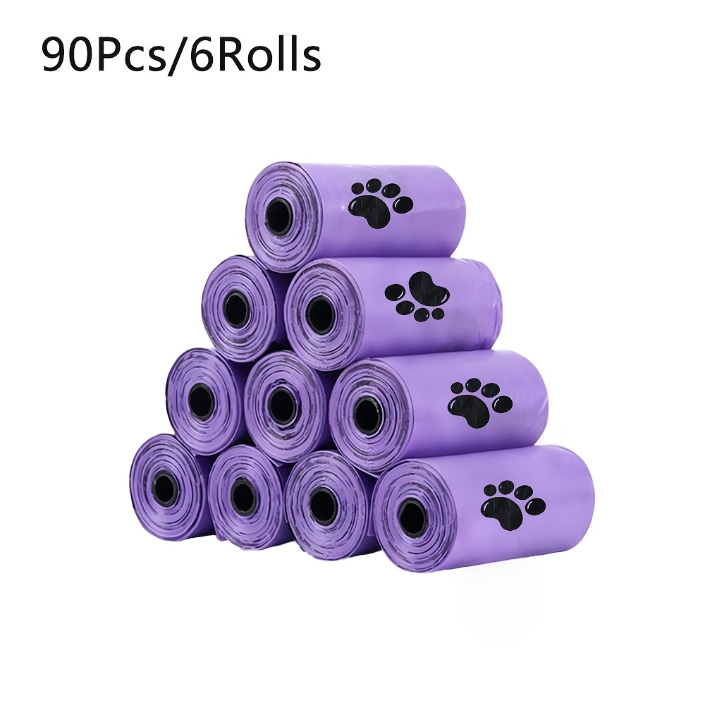 TEMU Sacchetti per escrementi di cani profumati alla lavanda, portatili e resistenti, con un design rinforzato a di perdite che aiuta a controllare