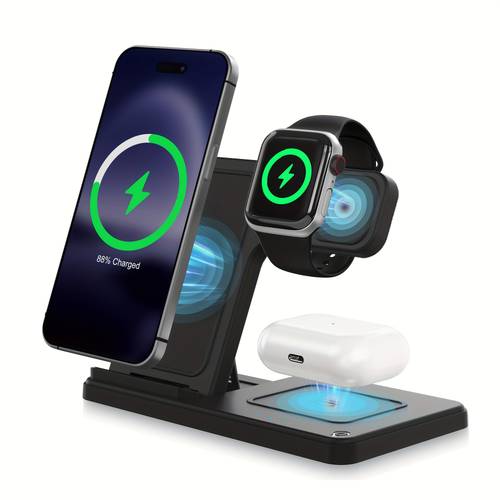 portable wireless charging station 3 in 1 15w fast charging charger stand for iphone 16 15 14 11 x 8 pro max pro for iwatch ultra10 6 5 se for 3 2 pro multiple devices valentines day gifts and birthday gifts