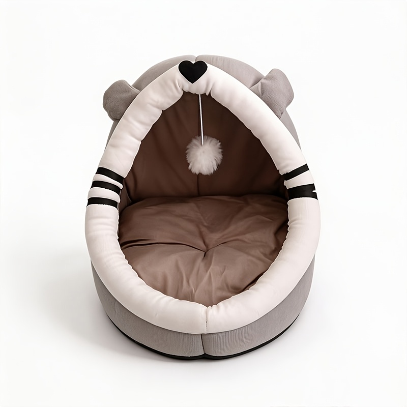 TEMU Pet Whisker Cat Ear Nest, Semi-enclosed, , Suitable For Cat Beds Of All Sizes, Warm In Winter, Provides A For Cats To Hide