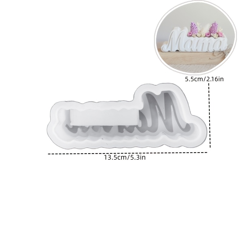 E-shop DNEJIU Mama-Buchstaben-Harzform, geeignet für DIY-Mini-Pflanzgefäß & Kerzenherstellung, Epoxidharz-/Silikon-/Gipsform mit Mama-förmigem
