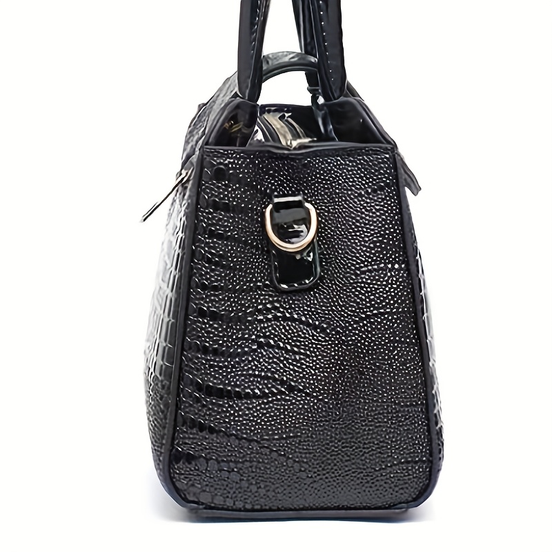 Sac à Main Vintage En Crocodile - Marron - Sac De Soirée Pour Femme
