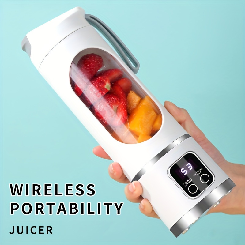 

Portable 450ml Usb Rechargeable Blender With Led Display - Ideal For Milkshakes & Fresh Juice, Durable Abs Material