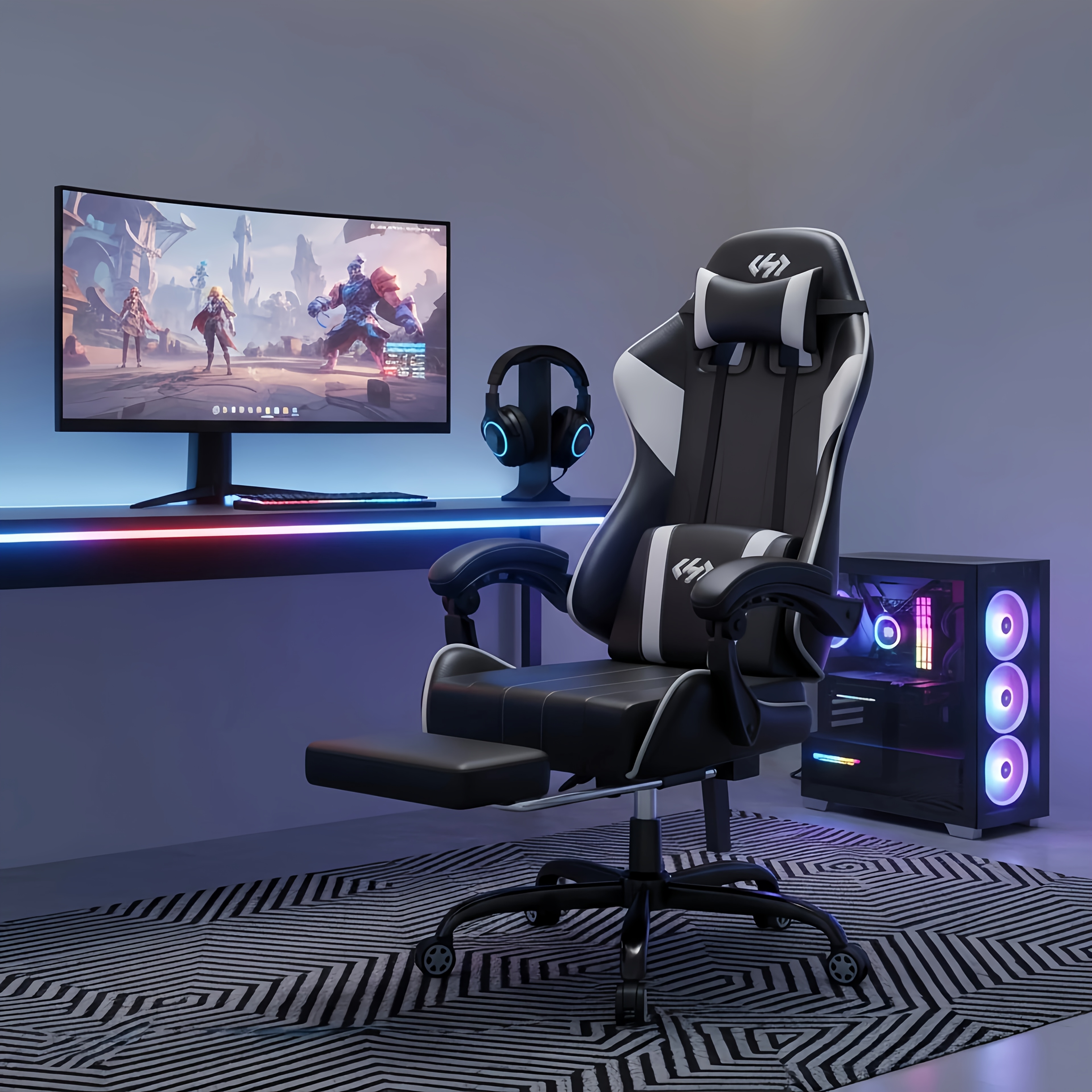 Ergonomische gamingstoel met ultrazachte vering