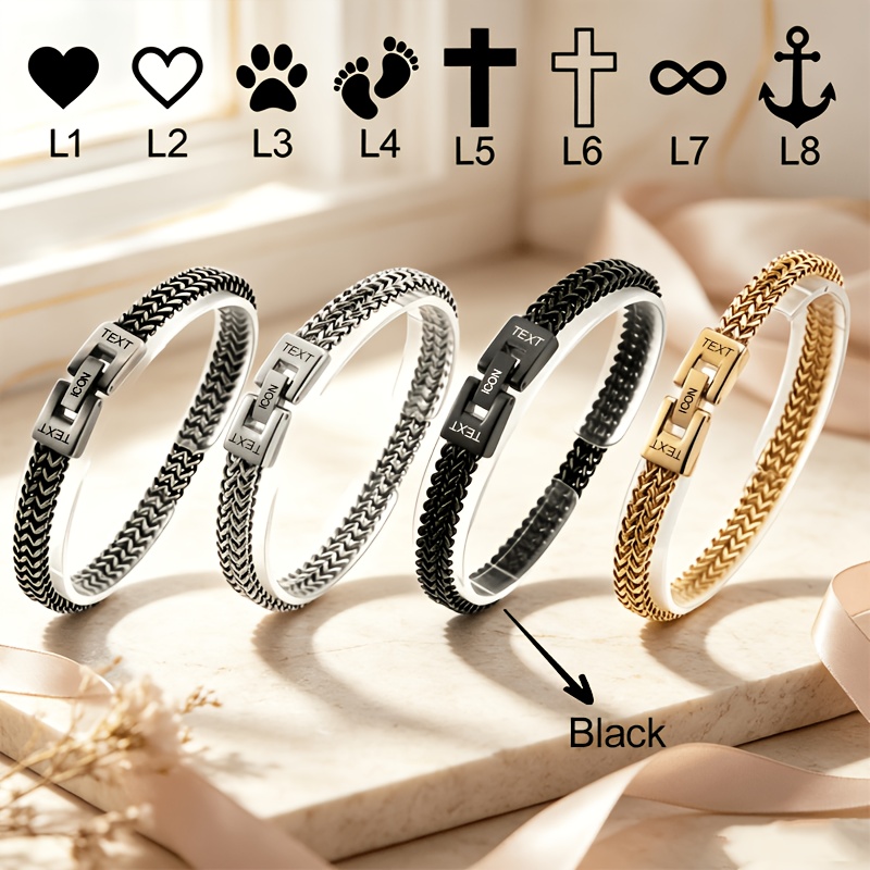 Personalized Stainless Steel Bracelet for Custom Engraving