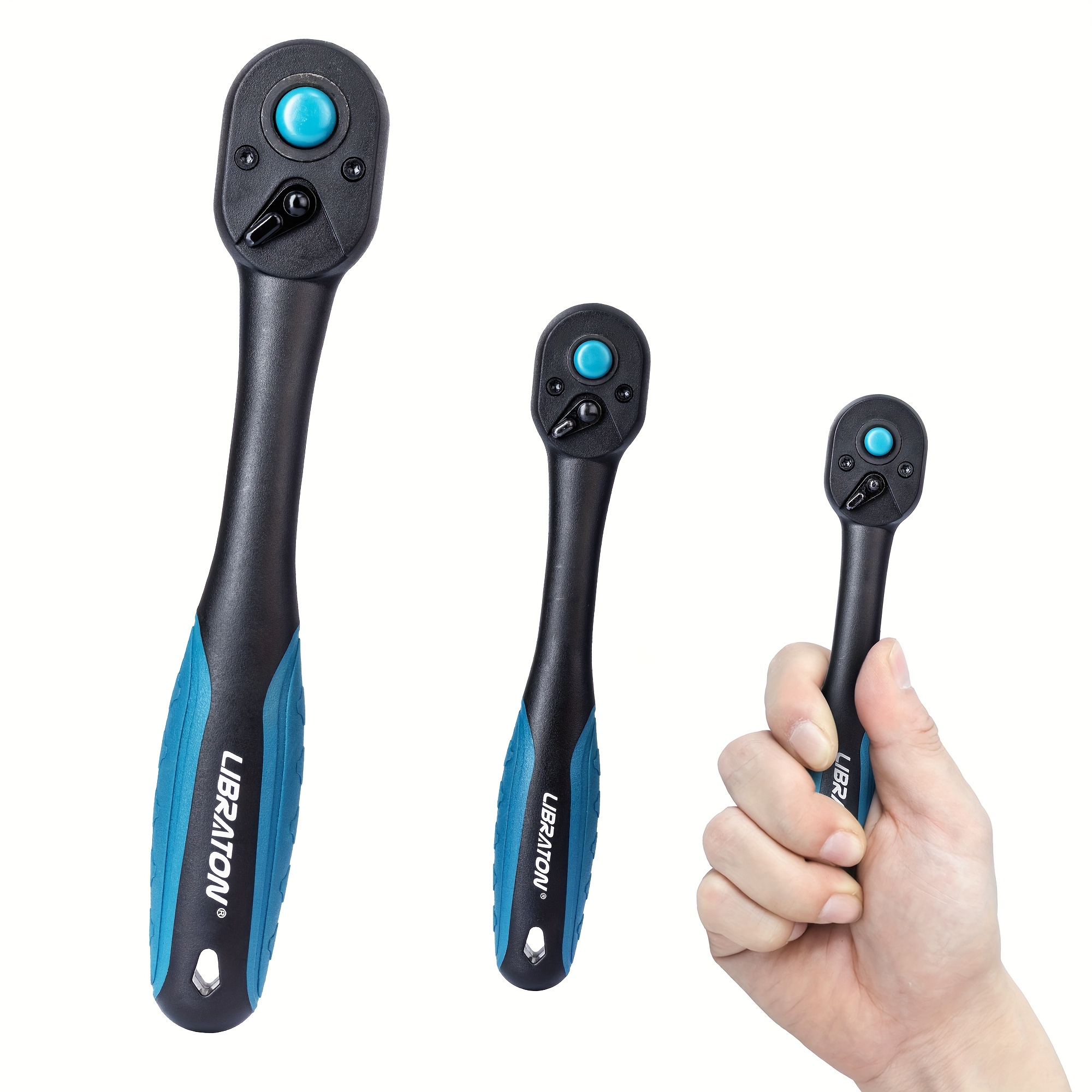 Image of 1pc/3pcs Ratchet Wrench Set, 1/4", 3/8", 1/2" Dr Quick Release & Reversible Ratchet Handle, Socket Ratchet Kit, Grip, Ideal For Car, Motorcycle Maintenance And Repair