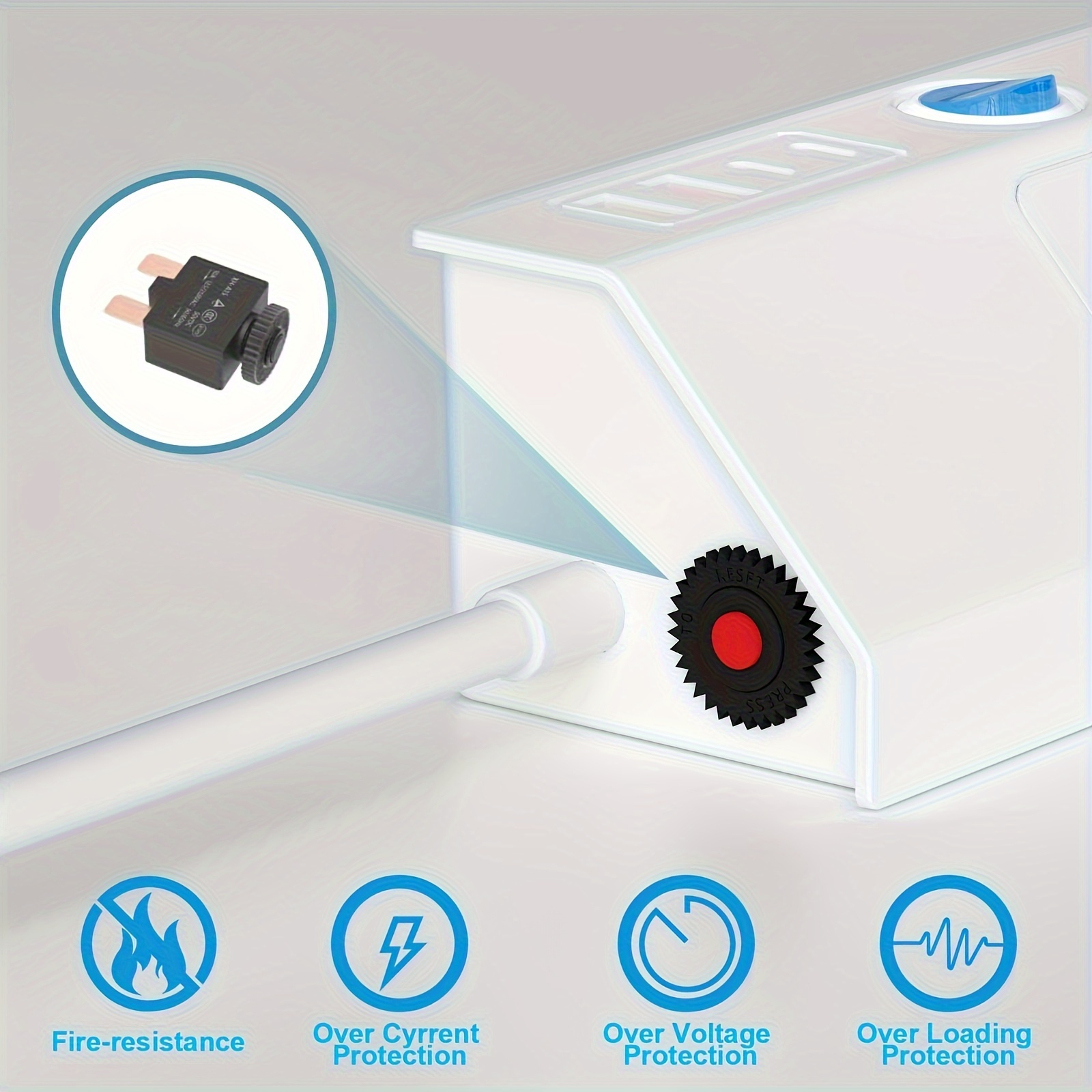 power board with usb 5 ac sockets with 2 usb   usb c ports 3a fast charging with   protector 5ft   cord   switch for home and office details 0