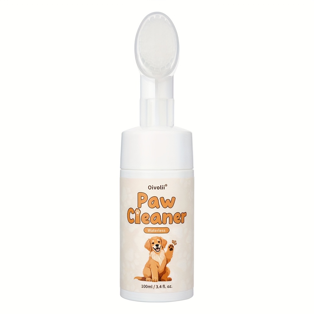 Image of Dog Paw Cleaner With Built-in Brush - Dog Paw Foam Cleanser - Dog Paw Washer And Grooming Care - Dog Cleaning Supplies - 3.38oz