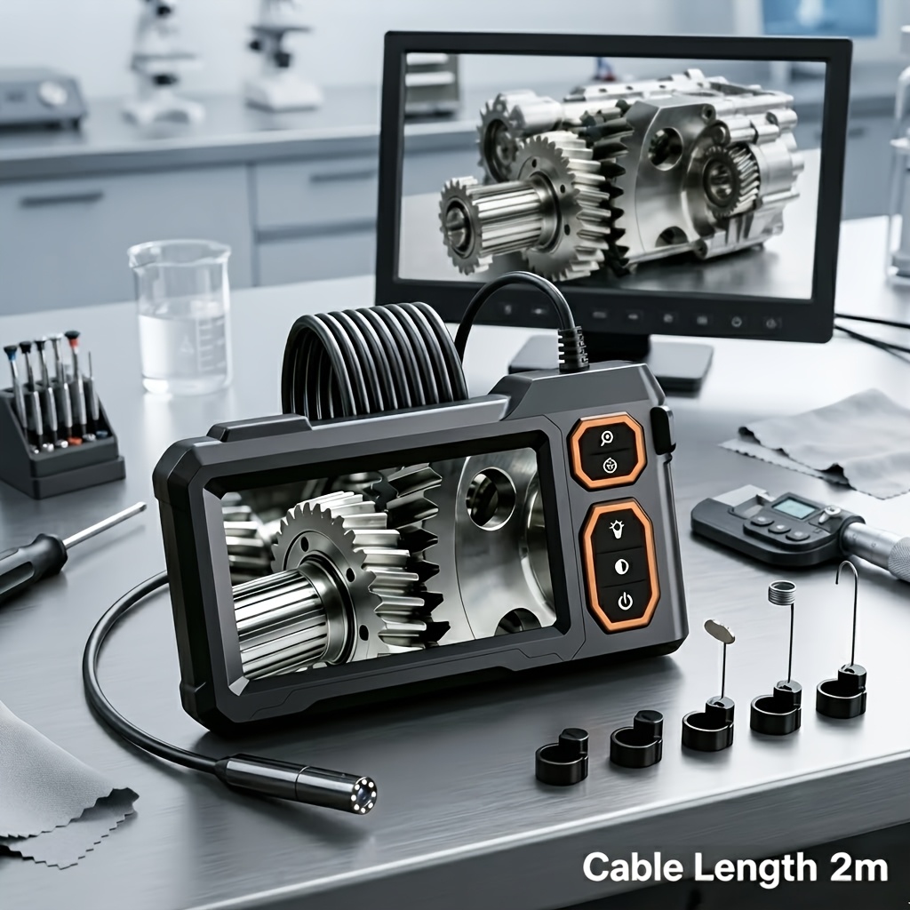 Image of 1080p High-definition Industrial Endoscope, Equipped With Ip"67" Illuminated Camera, Built-in 2600mah Battery, Pipeline Inspection, Car Repair, Men's Gift, Lithium