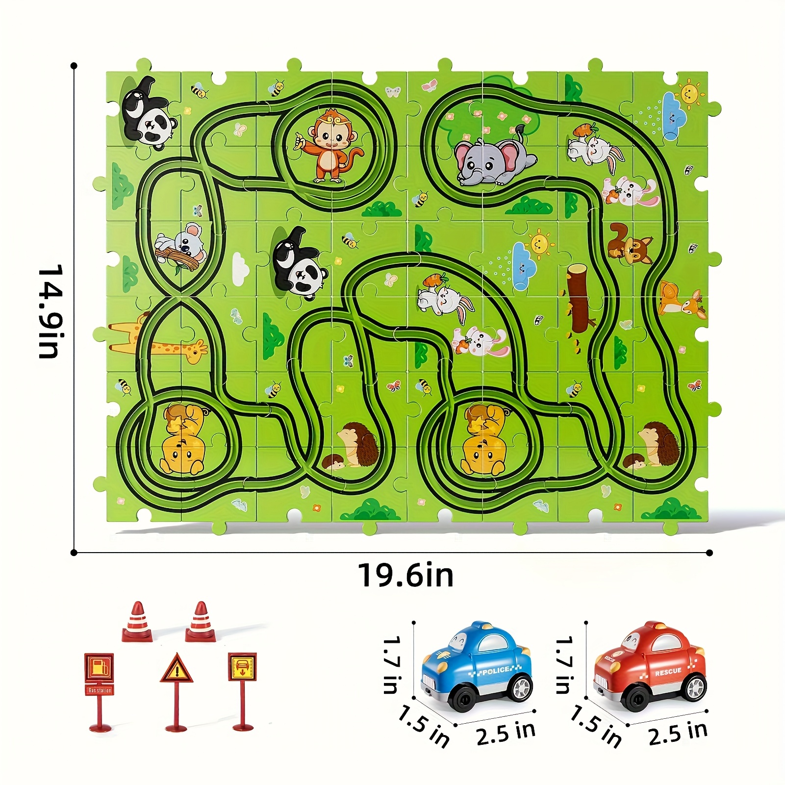 TEMU Jigsaw Puzzle Race Track Car Set Toys For Kids Boys, Puzzle Tracks Car Toys Gifts For Boys Kids