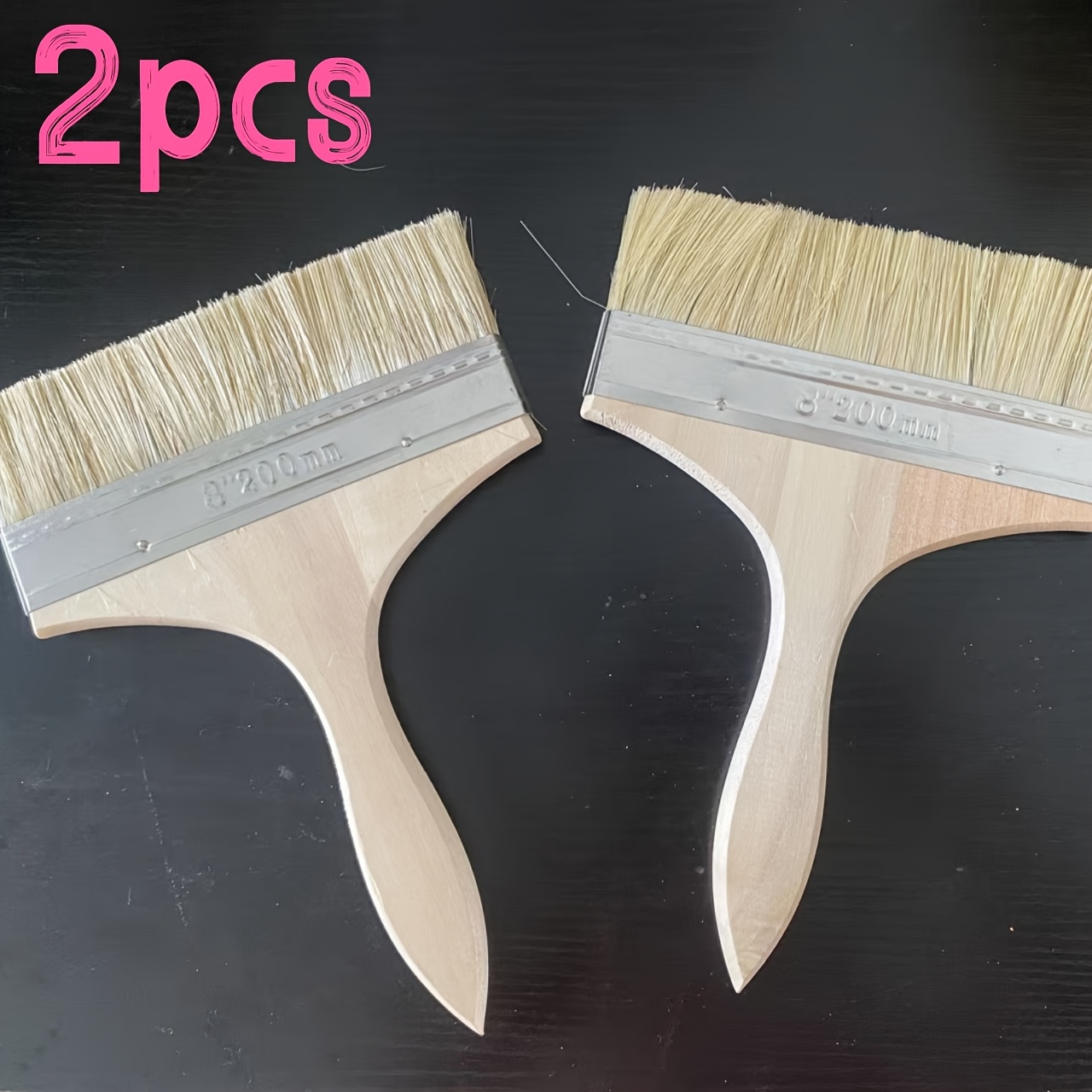 2pcs Professional Flat Paint Brush - Suitable For Latex, Oil-based Paints And Dyes - Durable Bristles With Ergonomic Tail Handle - Home Decoration, Indoor And Outdoor Use
