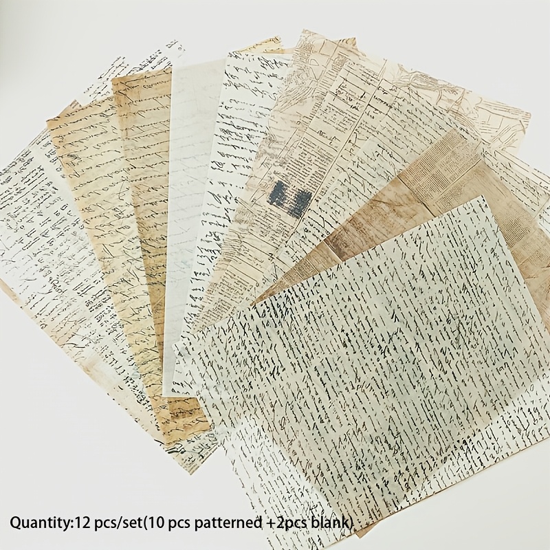 TEMU RUONAOROU 12 Fogli Carta Semitrasparente Qualit� Materiale a Fai da Te Junjouyrnal Album di Carta da Stampa per Scrittura Creazione di Biglietti