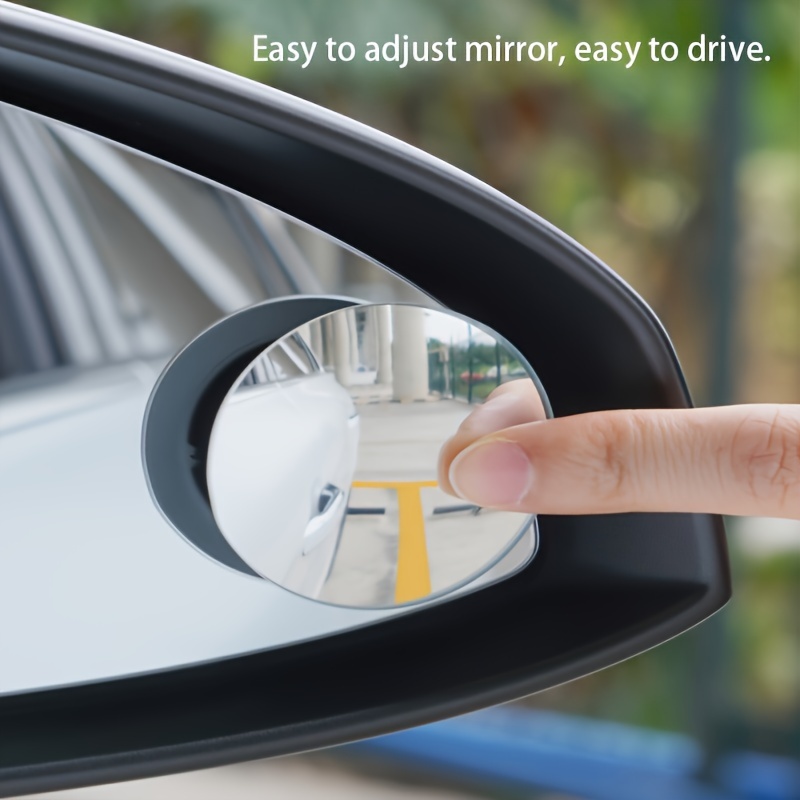 Set of Two 360-Degree Adjustable Mirrors for Car Blind Spots, Featuring Wide-Angle Side Rearview Mirrors And Compact Frameless Circular Designs