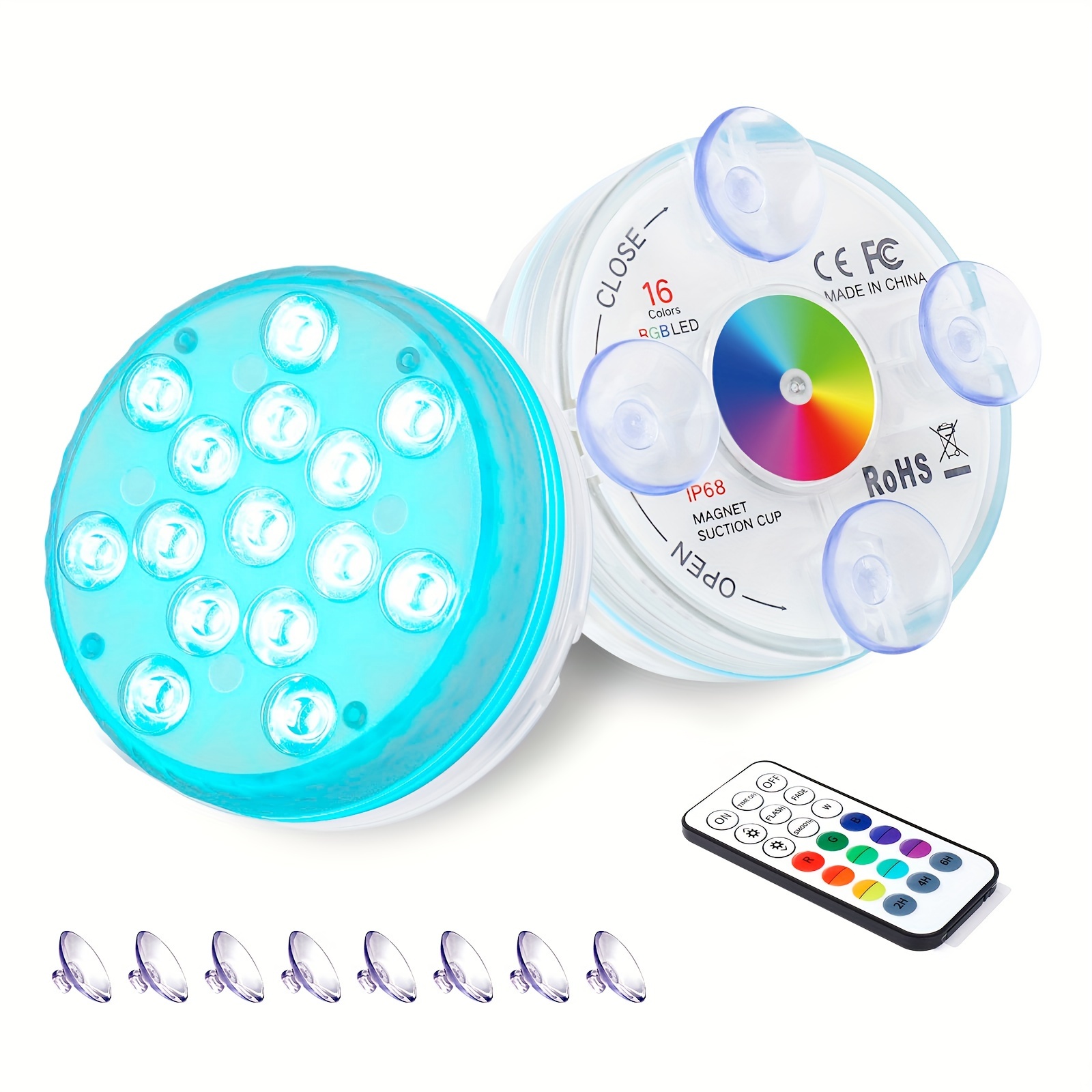 

Aquamiracle Submersible Led Lights With Remote Shower Lights Waterproof Battery Operated, Multi Color Changing Hot Tub Lights For Pool, Pond, Aquarium, Bath, Party, Vase Decoration.