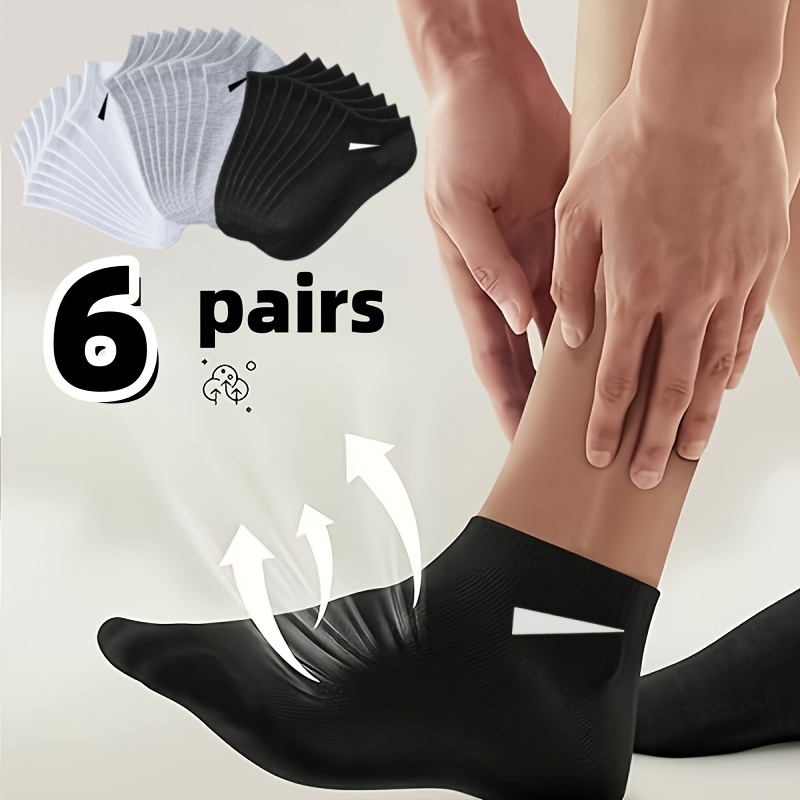TEMU 1 Pack Of 12pcs (6 Pairs) Men's And Women' Color Short Socks - Breathable And Sweat-absorbent, Suitable For , For Business And Sports Wear,