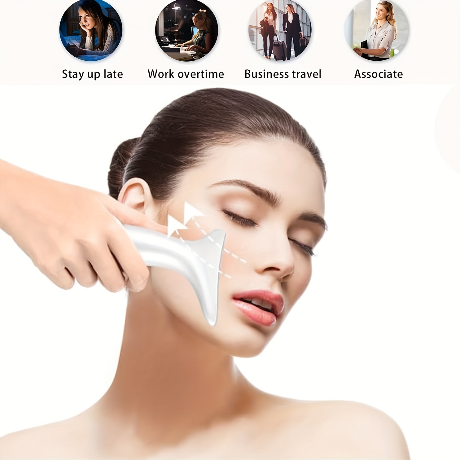 3 Colors Led Photon Care Beauty Device Neck Face Massager - Temu