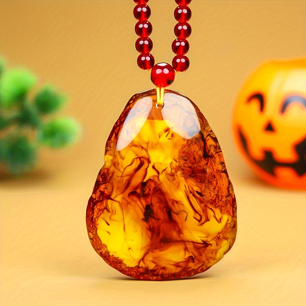 TEMU Natural Amber Charm With Resin & - , Couples' Gifts, , Birthdays