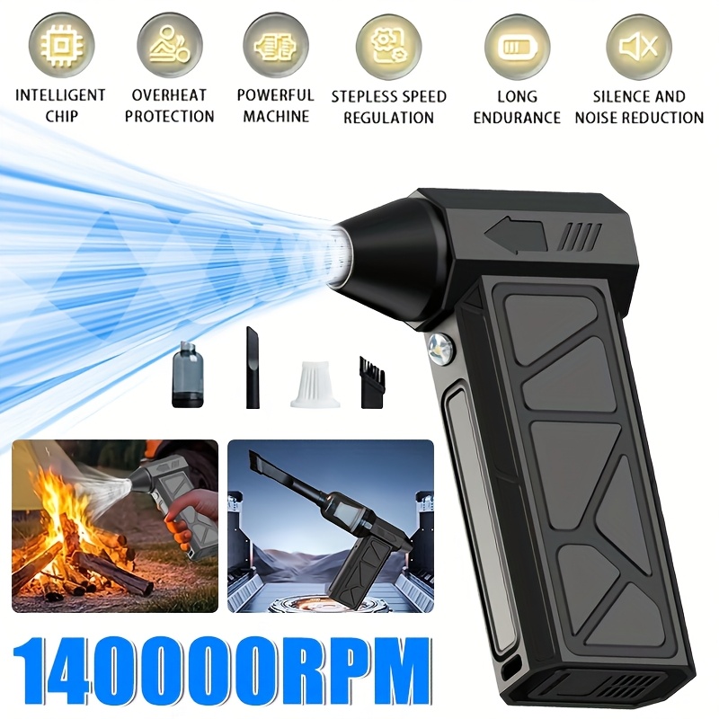 TEMU Electric Air Dust Collector, 140000rpm Compressed Air Dust Collector Turbo Fan, Jet Fan, High Speed Blower, Electric Blower Dust Collector, ,