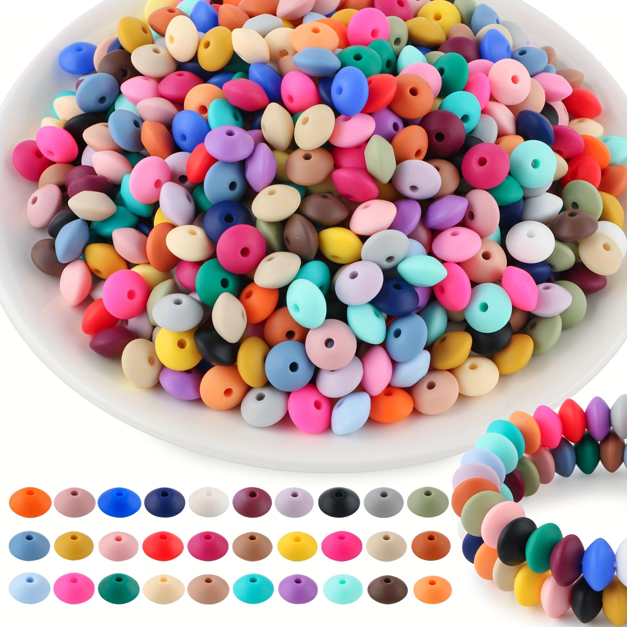 

100pcs-12mm , Spacer For Necklace Bracelet , For Keychain And For ()