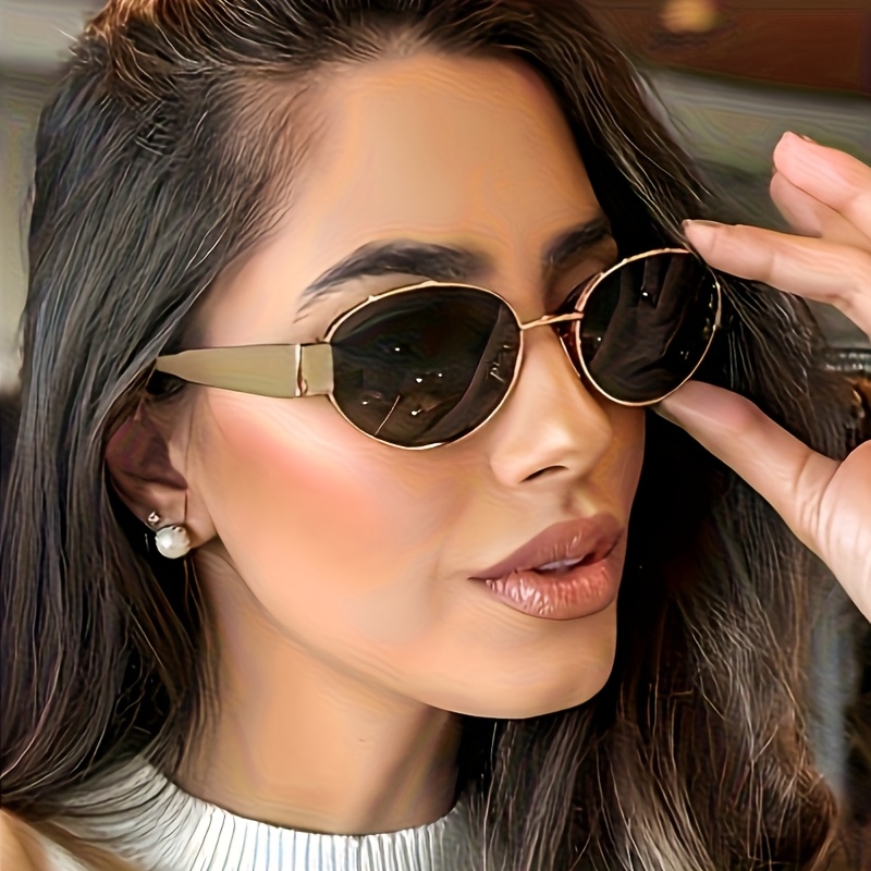 stylish oval frame fashion glasses with retro metal end and pc lenses   casual attire   glasses retro end glasses   glasses