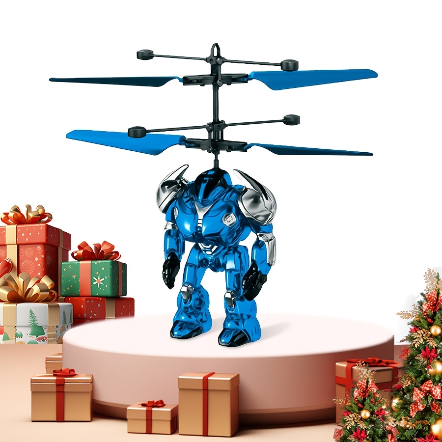 

1pc Warrior Robot Airplane Toy With Automatic Obstacle Avoidance, , Plastic Construction, Ideal For ' Christmas New Year Gift Age 5678 Family Outdoor Play