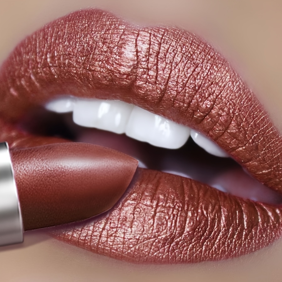 Lipstick, Waterproof, Non-sticky, Color, Lasting Makeup, Pearlescent, Sparkle, , Suitable For Beginners, Lipgloss
