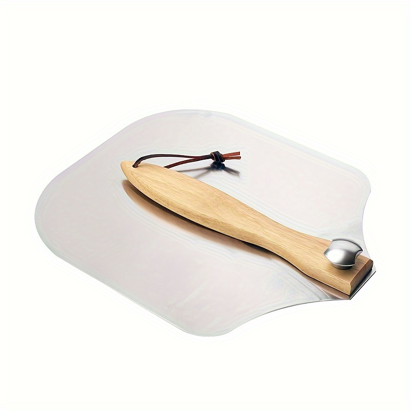 TEMU 12-inch Thick Aluminum Pizza Spatula With Detachable Wooden Handle, Pizza Cutter, And Baking Shovel