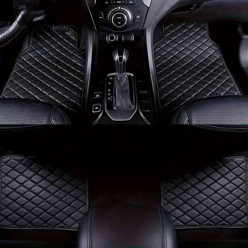 

4-piece Pu Leather Floor Mats Set - Waterproof Front & Rear Vehicle Carpet Liners - , Easy To Clean Auto Interior Accessories - Fits Most Automobiles